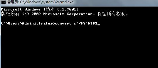 convert c:/FS:NTFS