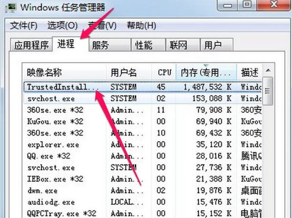 win7系統(tǒng)trustedinstaller.exe占用內(nèi)存高怎么辦